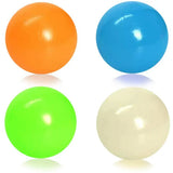 Blossom Glow in The Dark Celling Balls - 4pcs Sticky Wall Balls Stress Toys Set, Anxiety and Stress Relief Gripping Stick Ball Kids Fun & Adults, Squishy Self Soothing (Glow in The Dark)
