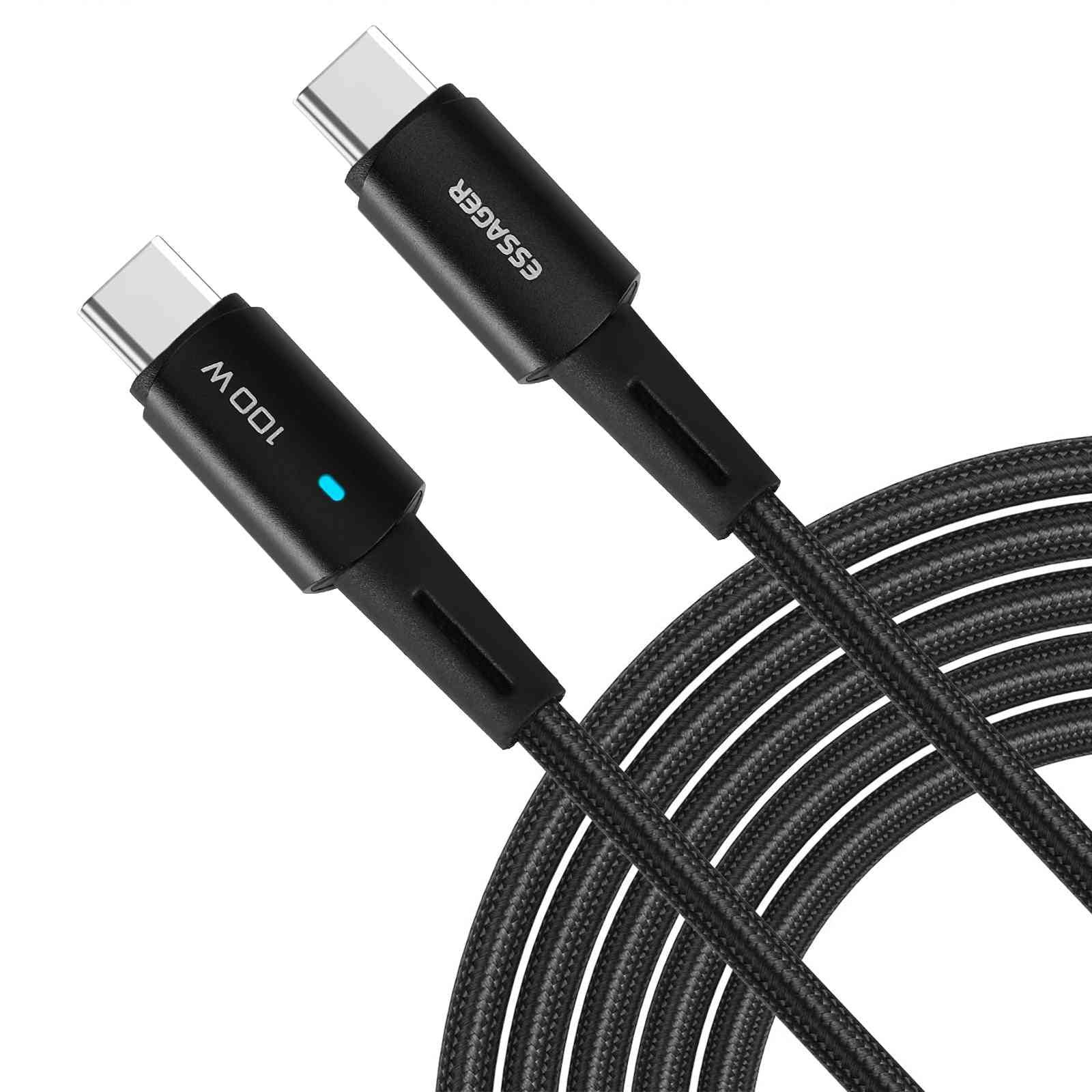 UrbanX USB C to USB C Cable 10ft 100W, 1Pack , USB 2.0 Type C Charging Cable Fast Charge for Motorola Moto G100, iPad Pro 2020, iPad Air 4, Samsung Galaxy S21, Pixel, Switch, LG, and More (Black)