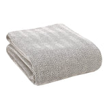 GLAMBURG 100% Soft and Breathable Cotton Thermal Blanket Twin Charcoal - Perfect for Layering Any Bed for All Season