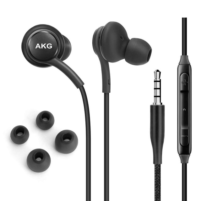 OEM UrbanX Corded Stereo Headphones for Samsung Galaxy J4+ - AKG Tuned - with Microphone and Volume Buttons (Grey)