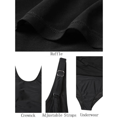 WQD Womens One Piece Swimsuits Tummy Control Bathing Suit Slimming Skirt Swimwear Modest Swim Dress