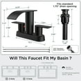 TVOFEK Waterfall Centerset Bathroom Faucets for 2 or 3 Hole with Metal Pop up Drain and cUPC Hose, 4 inch Matte Black Two Handles Basin Sink Faucet for Vanity RV Lavatory