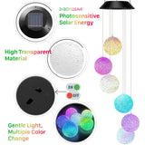 Peri LED Solar Wind Chime Crystal Ball Color Changing Light for Garden Patio Decorations, and Outside Spaces
