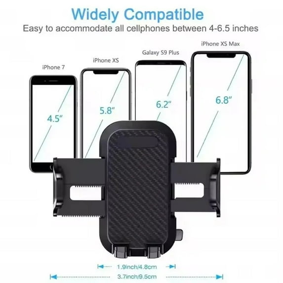 EvoFine 2-in-1 Car Phone Holder Long Arm Suction Cup Mount Dashboard Windshield Vent Compatible with All Smartphones