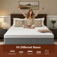 GREOO Queen Size Mattress in a Box 12" Hybrid Cooling Gel Memory Foam with Individually Pocket Coils Firm Pressure Relief CertiPUR-US