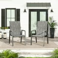 ELPOSUN Outdoor Patio Dining Chairs Set of 2,Breathable Seat Fabric and Alloy Steel Frame for Backyard Porch Garden Sunroom , Dark Gray