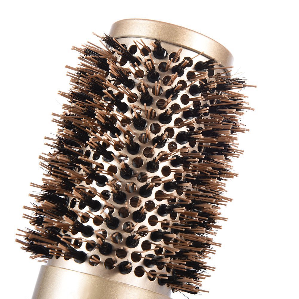Gara Air Brush Vented Gold Bristle Brush for All Types Hair Styling – 1.8 inch