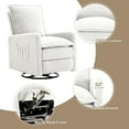 Gelloan Upholstered Swivel Glider and Recliner Nursery Chair,White