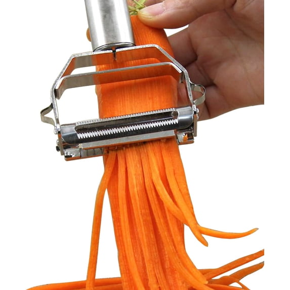 EvoFine Stainless Steel Vegetable Peeler – Dual Blade Julienne Cutter, Multifunctional Fruit & Potato Slicer