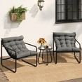 ELPOUSN 3-Piece Modern Outdoor Lounge Set for 2 - Gray Balcony Furniture with Cushions, Stylish Garden & Patio Seating