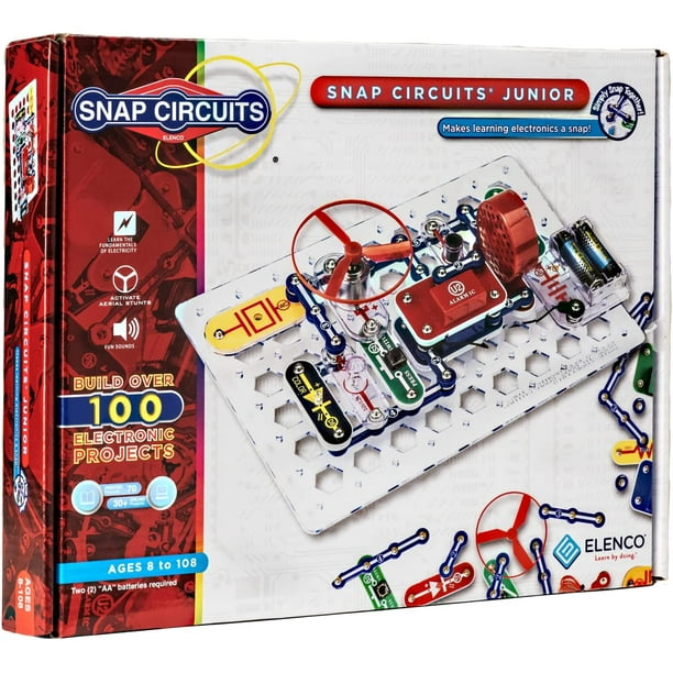 Terra Circuits Jr. SC-100 Electronics Exploration Kit, Over 100 Projects, Full Color Project Manual, 30 + Snap Circuits Parts, STEM Educational Toy for Kids 8 + , Black