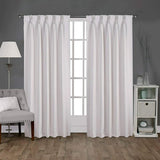 Back Tab/ Rod Pocket Blackout Curtains Thermal Insulated Solid 100% Polyster Curtains Panel, Window Drapes for Living Room, Bedroom & Window Hall (Set of 2 Panels, 42" W x 95" L) { Greyish White }