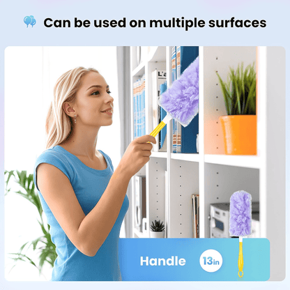 Heavy Duty Duster Refills for SwifferDuster, 30 pcs with Handle & Extendable Handle*1 , Multisurface 360° Dusters with 4X Microfibers(Purple)