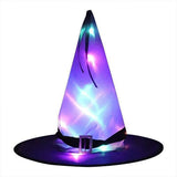 Lavinya Halloween Hanging Glowing Witch Hats Colorful Outdoor LED Light up Props Decorations Waterproof Wearable (Purple)