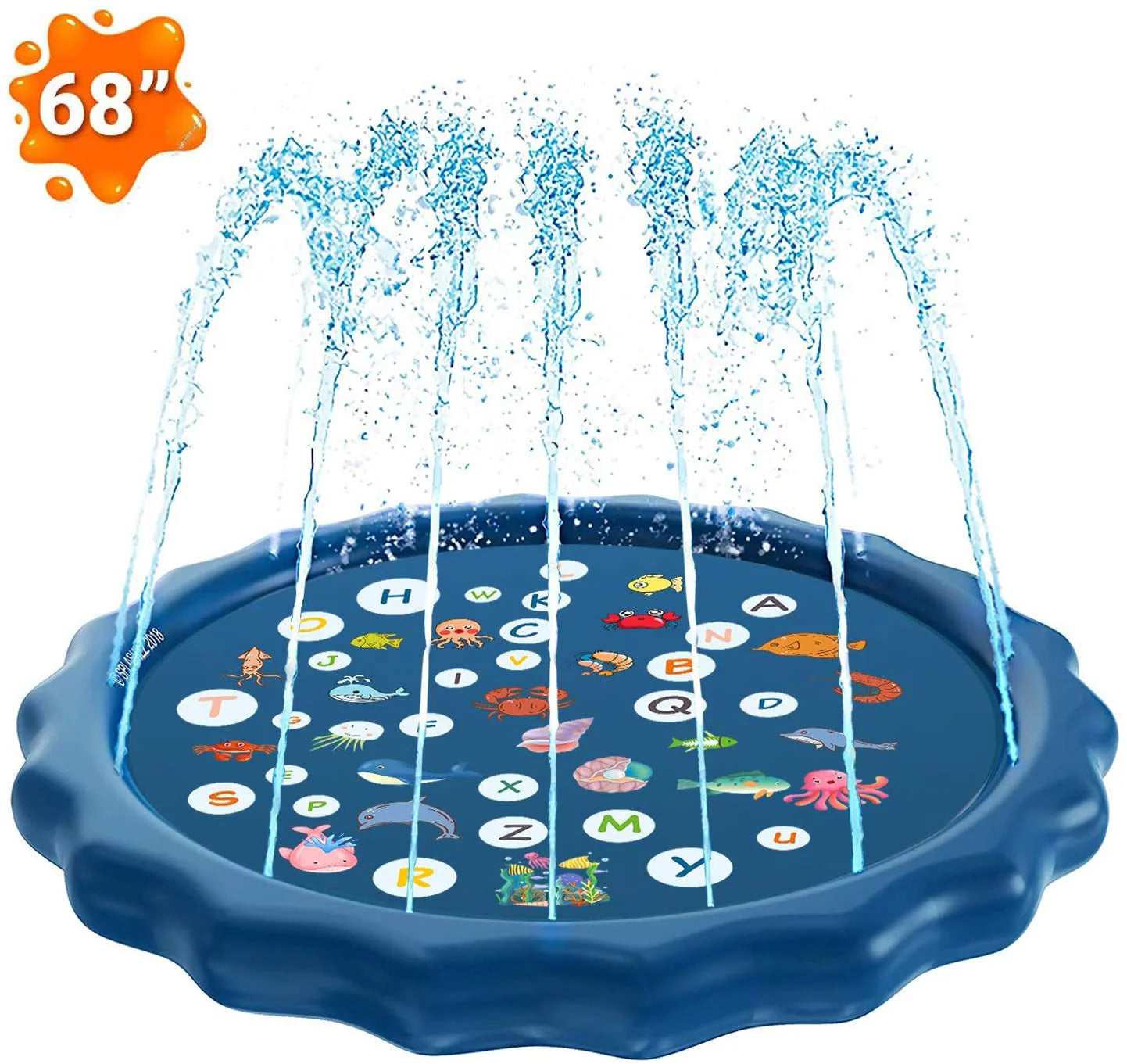 Pyramid Home Décor 68’’ Sprinkler for Kids, 3-in-1 Splash Pad, Toddler Pool for Wading Swimming and Learning, Inflatable Outdoor Water Toys Fun Toddlers, Kids, Boys and Girls