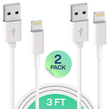 Petal 2.1Amp High-Power White Charger Lightning Cable for iPhone11 Pro, 13 Pro, 13 Pro Max, Xs, XS Max, X, 8, 8 Plus, 7, 7 Plus, 6S, 6, 6 Plus, 5S, iPad Mini Pack of 2