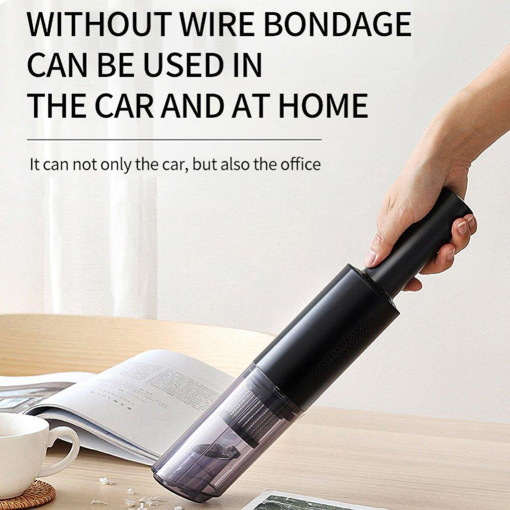 Cordless Handheld Car Vacuum — Rechargeable Mini Vacuum with Washable Filter & Crevice Tools