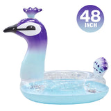 Ella Peacock Swim Pool Float - 2022 Summer Peacock Inflatable Pool Float with Glitters Swim Ring Inflatable Lounge Raft Tube Summer Toys for Kids (48 inch)