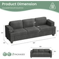YOUDENOVA 2 Piece Set Comfy Sofa Couch, 3 Seater & Loveseat Sofa with Deep Seats, Modern Sleeper Couch for Living Room,Dark Grey