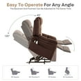 Bestier Oversize Massage Lift Recliner with Heat and Vibration, Power Lift Recliner Chair for Living Room, Side Pockets, Comfy Padded & Overstuffed Soft Fabric, 350lbs, Brown