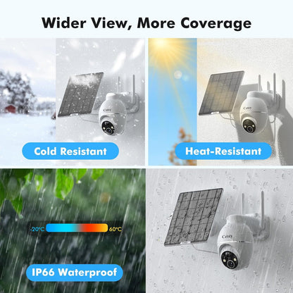 4G LTE Cellular Solar Security Camera Wireless Outdoor, No WiFi Needed, Solar Powered IP65 Waterproof, 2K Color Night Vision, 2 Way Talk, PIR Motion Alerts for Off-Grid Farm, Ranch, Rural Property