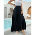 SOMER Dresses for Women Maxi Midi Skirts Long Medium Fancy Flowy Beach Dress Casual High Waist with Pockets for 2025 Trendy Spring Summer Black