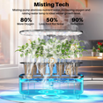 UMTIMATY Misting 15 Pods Hydroponic Growing System Herb Garden Kit Indoor2.5L Large Tank Plant Germination Kit with Grow Lights, LCD Touchscreen, Quiet Pump, Auto Timer(Seed not Included)