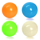 Zeno Glow in the Dark Celling Balls - 4pcs Sticky Wall Balls Stress Toys Set for Kids