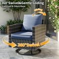 ELPOSUN Patio Furniture Set, 6 Pieces Outdoor Patio Set, All-Weather Wicker Rattan Outdoor Furniture Set with Swivel Chairs for Poolside, Backyard, Gray Wicker Navy Blue Cushions