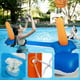 Pool Float Set Volleyball Net & Basketball Hoops; Balls Included for Kids and Adults Swimming Game Toy, Floating, Summer Floaties, Volleyball Court