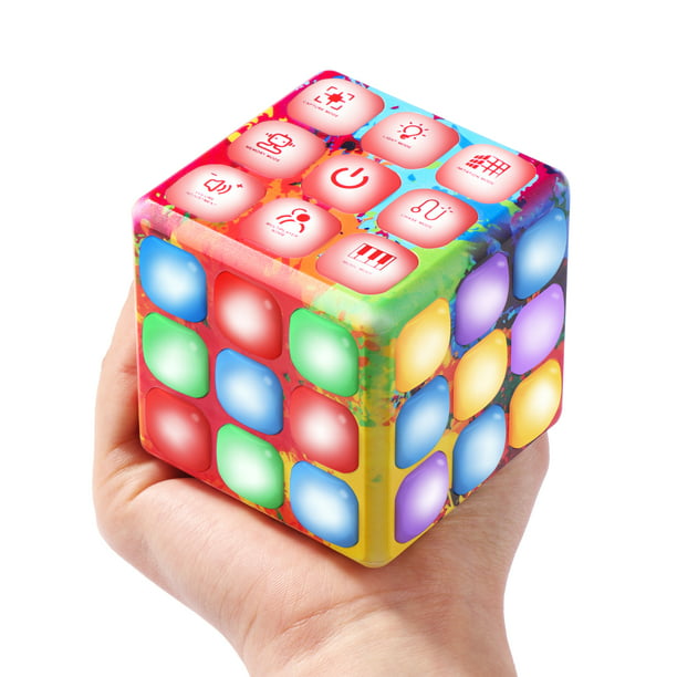 Melitta Cool & Electronic Cubik LED Flashing Cube Memory Game - 5 Brain Memory Games for Kids STEM Sensory Toys Game Puzzle Fidget Light Up Cube Fidget Toy