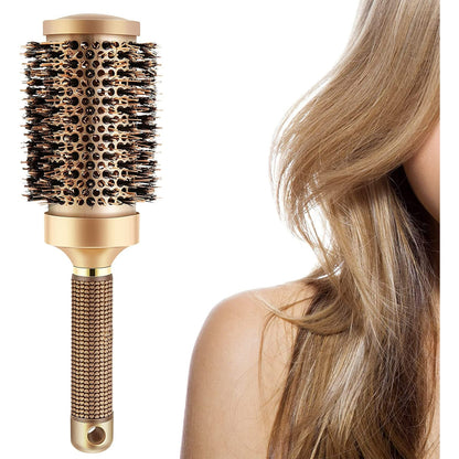 Boar Wet Bristle Round Hair Brush, Ceramic Ionic Salon Pro Comb Styling scalp Hairbrush Ideal for All Hair Types for Men and Women