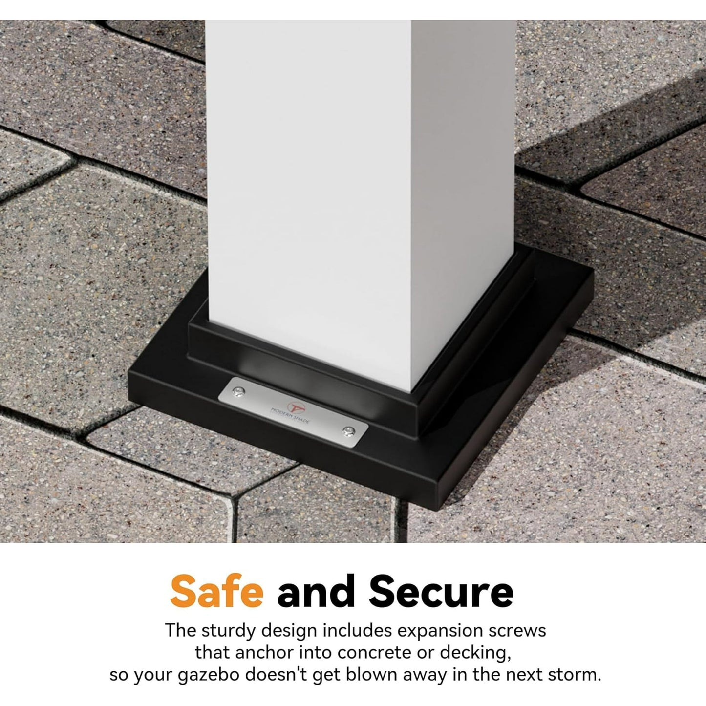 ModernShade 10'x20' Pergola Hybrid Gazebo with Adjustable Shade Fabric,Hardtop Roof,Privacy Curtains,Black and White