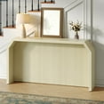 Gelloan 54.3" Wooden Fluted Long Console Table Entryway Table, Sofa Table for Entryway, Living Room, Couch, Hallway, or Office,Oak White