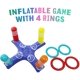 Petal Inflatable Pool Ring Toss Games Toys, Swimming Pool Floating Ring with 4Pcs Rings, Swimming Pool Games for Kids Adults Summer Pool Party