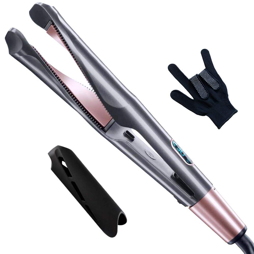 Daisy Heating Plate Twisted Shape Designed 2 in 1 Hair Straightener Curling Iron