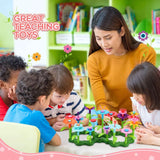 Flower Garden Building Toys for Girls 2 3 4 Year Old, Indoor Stacking Game Pretend Playset for Toddler, Educational Preschool Activities STEM Toy Gardening Gifts for Kids and Children ( 52 Pcs )