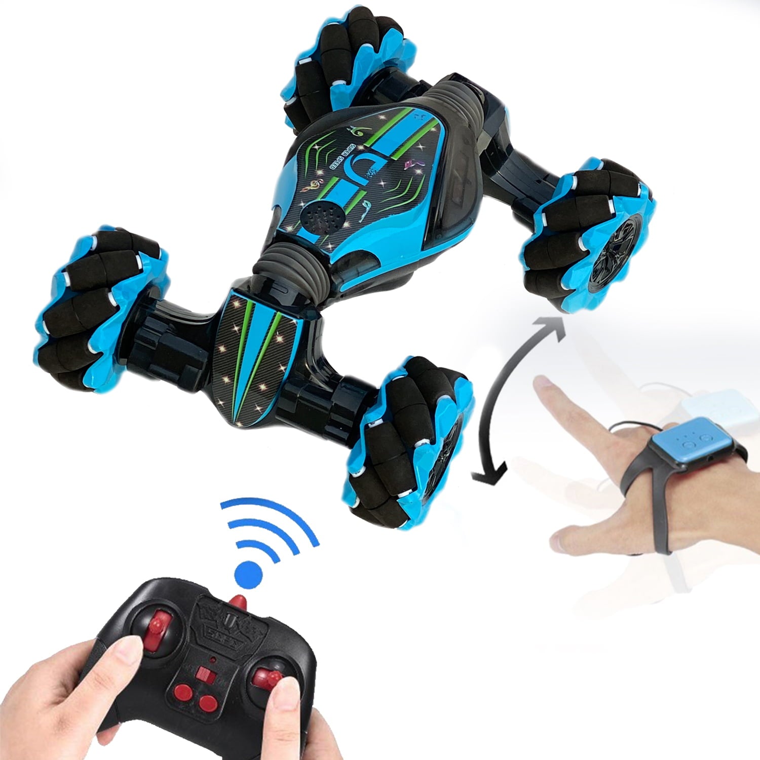 RC Stunt Car,Kids Toys Remote Control Racing Car Gesture Sensing Twisting Vehicle Drift Car Driving 6 7 8-12 + Year Old Gifts(Blue)