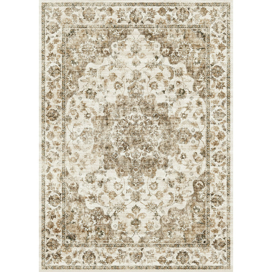 WIPONKEN 8x10 Area Rugs for Living Room Bedroom Dining Room Office Farmhouse, Machine Washable Non Slip Vintage Persia Rug Brown