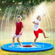 Splash Pad 68'' Shark Sprinkler Play Mat Perfect Inflatable Water Park Pool Toys Backyard Outdoor Summer Fun for Kids Children Boys Girls