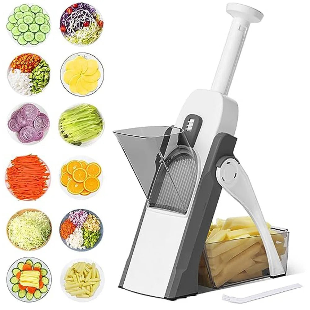 5-in-1 Manual Vegetable Cutter – Multifunction Slicer, Chopper, Shredder & French Fry Maker