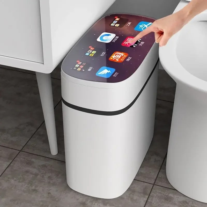 EvoFine Smart Automatic Induction Trash Can – Touchless Electric Food Waste Disposer with Quiet Lid