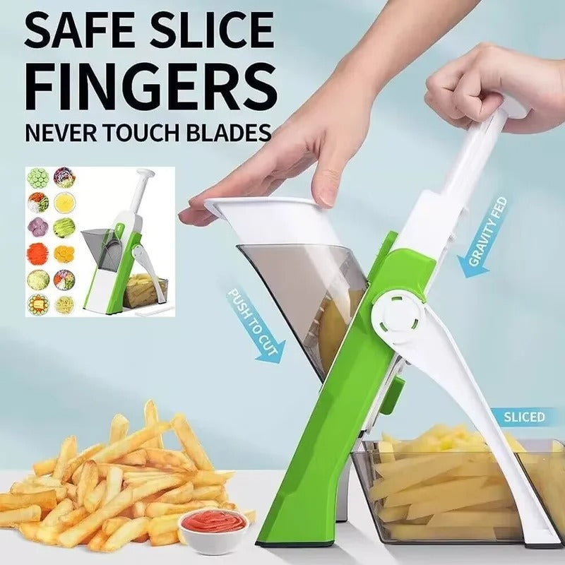 5-in-1 Manual Vegetable Cutter – Multifunction Slicer, Chopper, Shredder & French Fry Maker