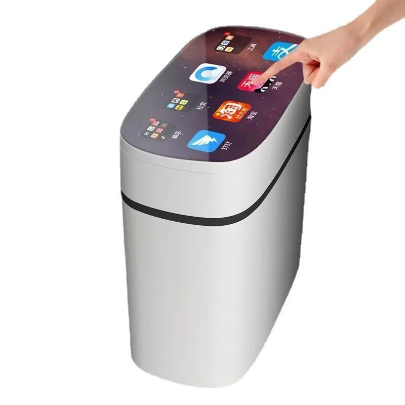 EvoFine Smart Automatic Induction Trash Can – Touchless Electric Food Waste Disposer with Quiet Lid