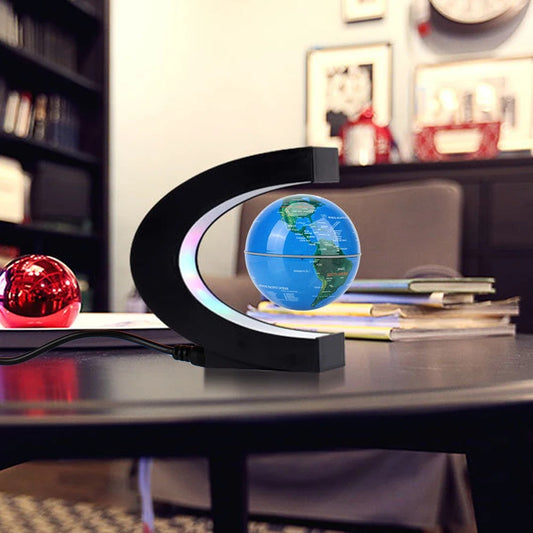 Magnetic Levitation Floating World Map Globe with C Shape