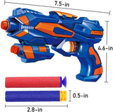 2 Pack Blaster Guns Toy Guns for Boys with 60 Pack Refill Soft Foam Darts for Kids Birthday Gifts Party Supplies Hand Gun Toys for 6+ Year Old Boys - Blue & Orange