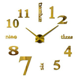 3D Big Wall Clock Evofine Gold 47inch 