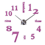 3D Big Wall Clock Evofine Pink 47inch 