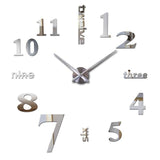 3D Big Wall Clock Evofine Silver 47inch 