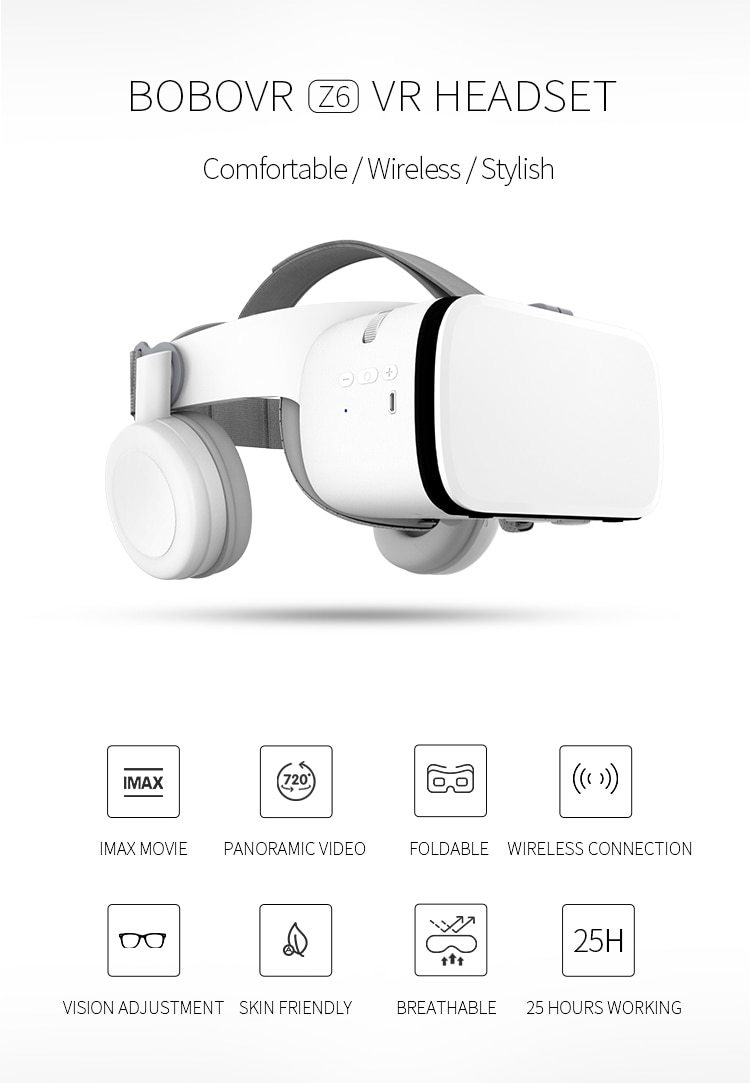 3D VR Glasses Virtual Reality Headset For iPhone Android Smartphone Cell Phone Accessories EvoFine 